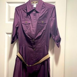 DVF vintage shirt dress, plum, ultra flattering